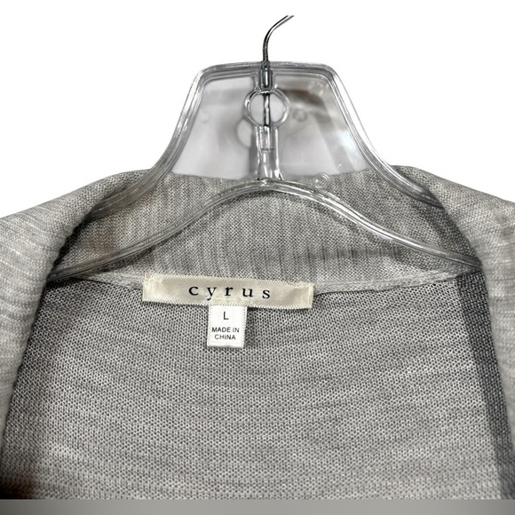 NWOT, Cyrus, Elegant Long Open-Front Cardigan, Large, Gray - Picture 6 of 8